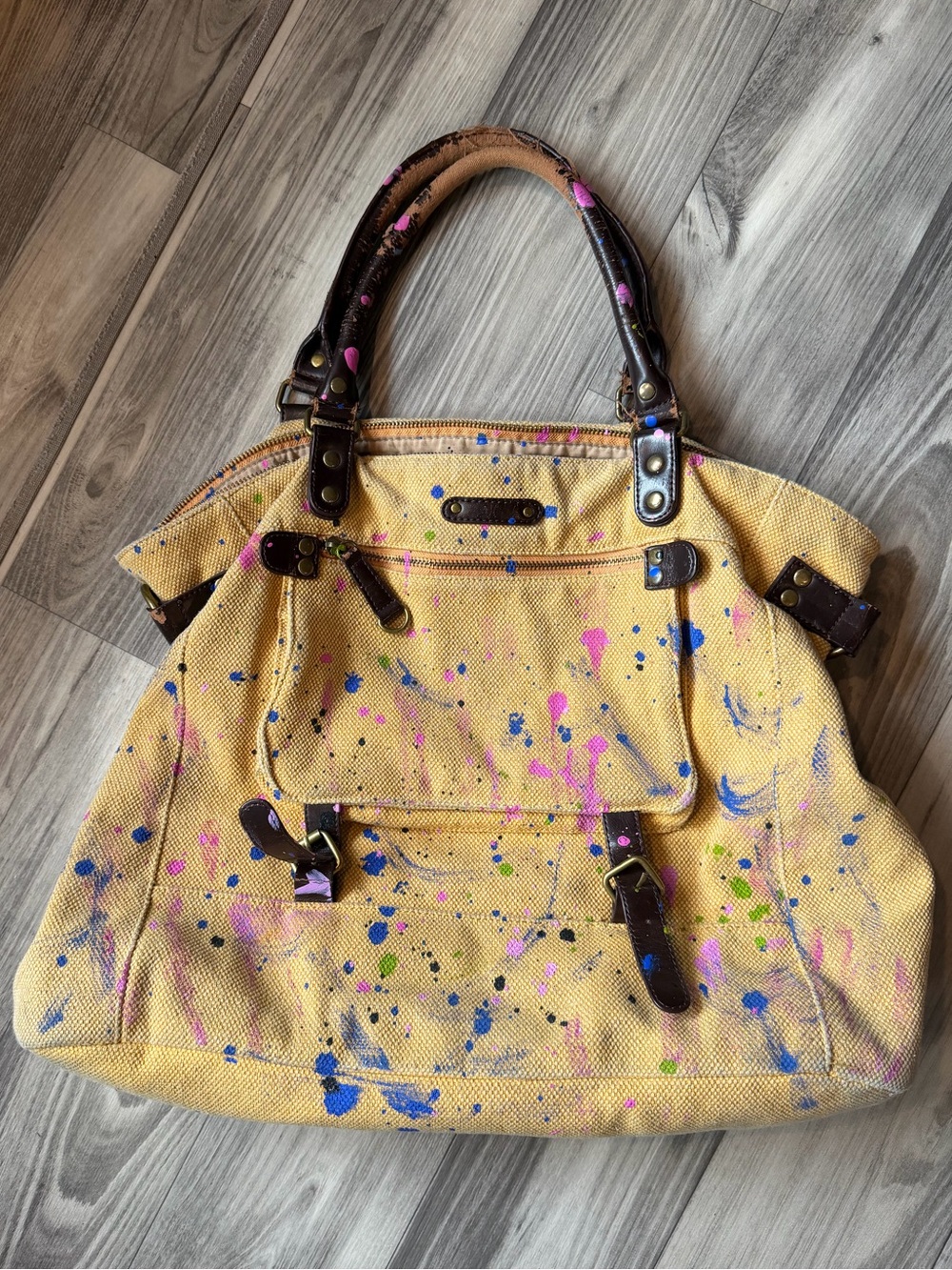 BDG Urban Outfitters DIY Paint Splatter Canvas Tote Boho Y2K Artsy Rare OOAK Bag